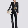 1-button belted leather jacket 1-button belted leather jacket