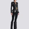 1-button belted leather jacket 1-button belted leather jacket