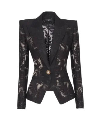 1-button fitted lace jacket
