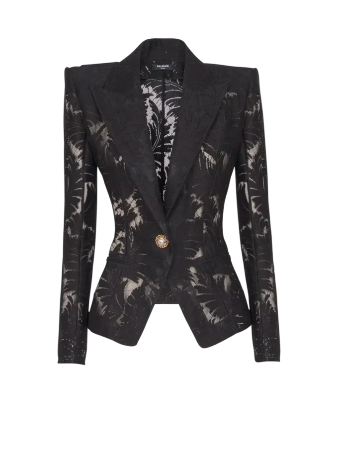 1-button fitted lace jacket 1-button fitted lace jacket