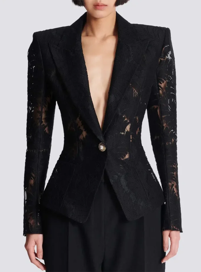 1-button fitted lace jacket 1-button fitted lace jacket