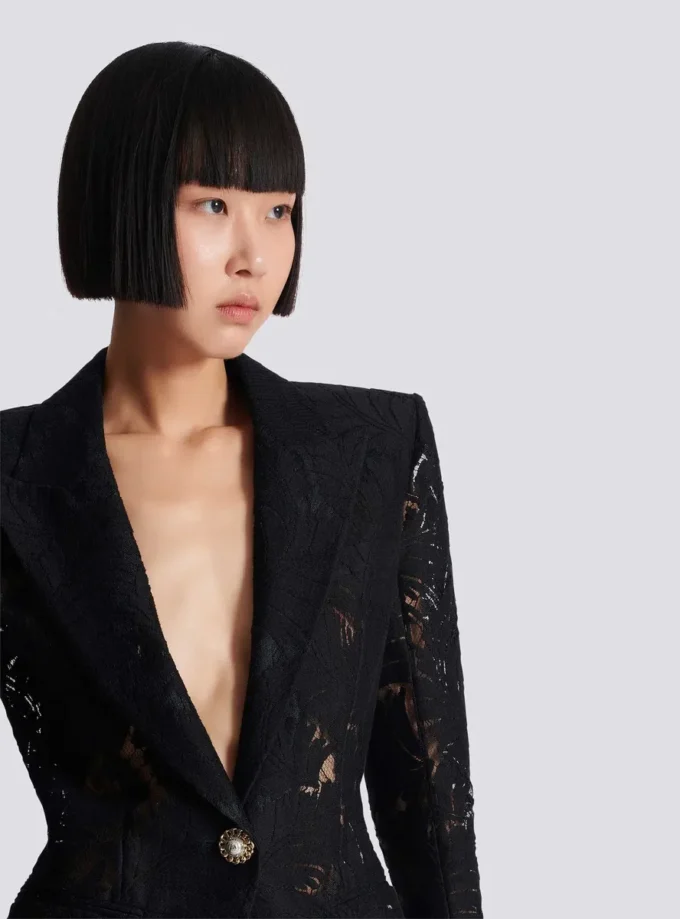 1-button fitted lace jacket 1-button fitted lace jacket
