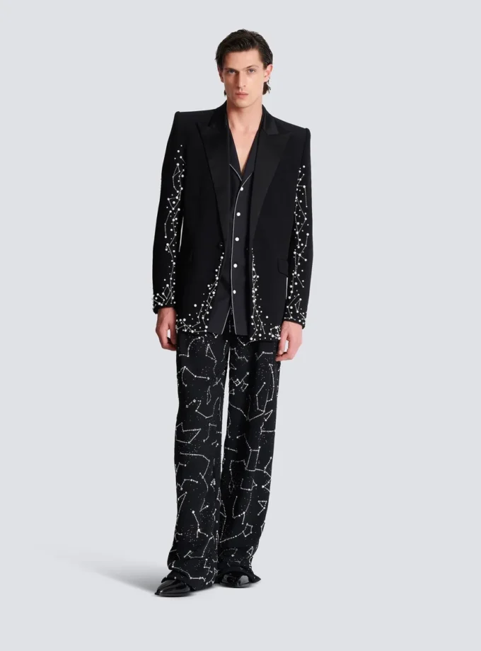1-button jacket with Constellation embroidery
