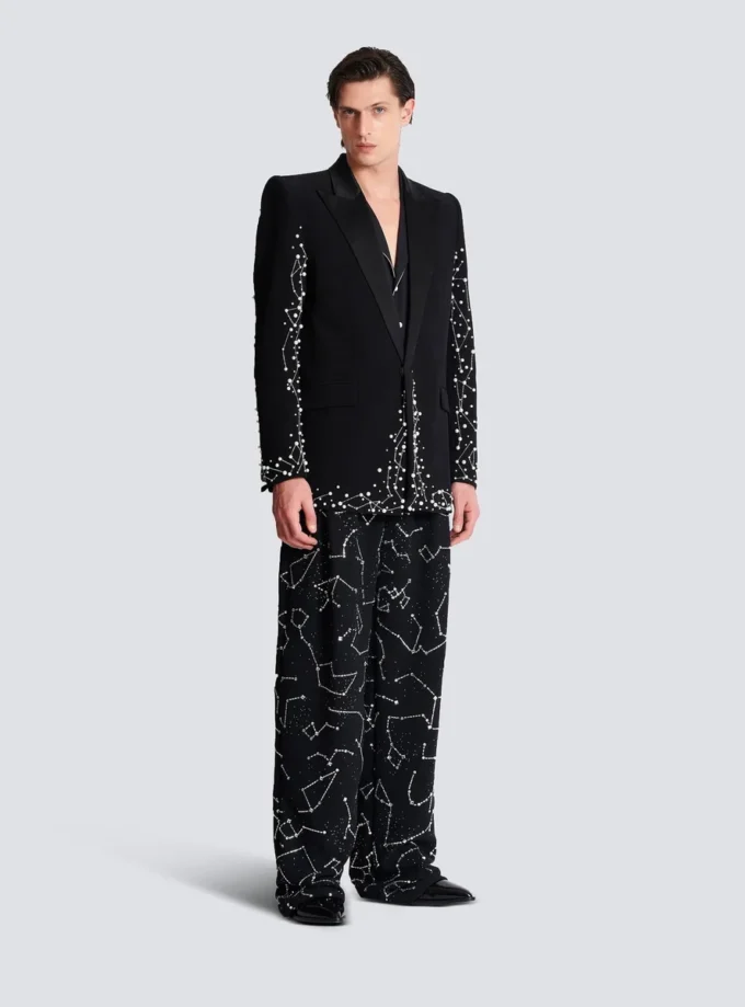 1-button jacket with Constellation embroidery