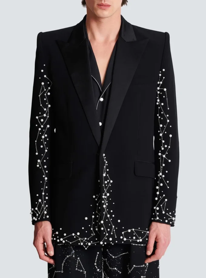 1-button jacket with Constellation embroidery