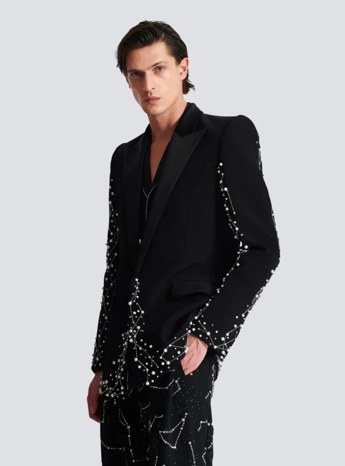 1-button jacket with Constellation embroidery