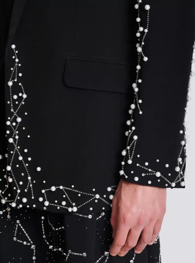 1-button jacket with Constellation embroidery