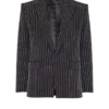 1-button wool jacket with crystal stripes