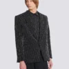 1-button wool jacket with crystal stripes