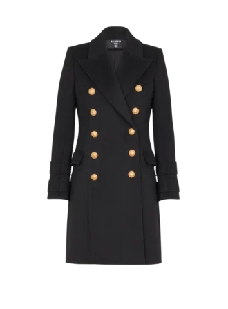 10-buttons wool and cashmere coat