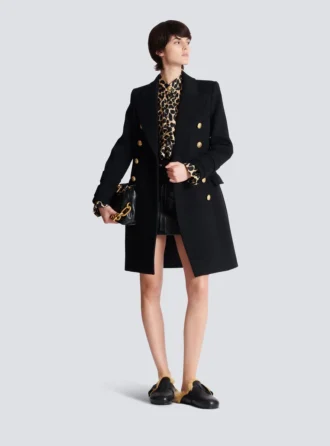 10-buttons wool and cashmere coat
