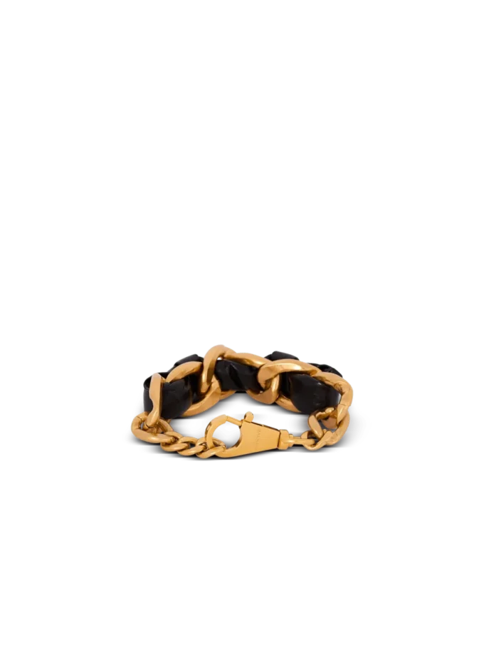 1945 Soft chain and leather bracelet