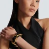 1945 Soft chain and leather bracelet