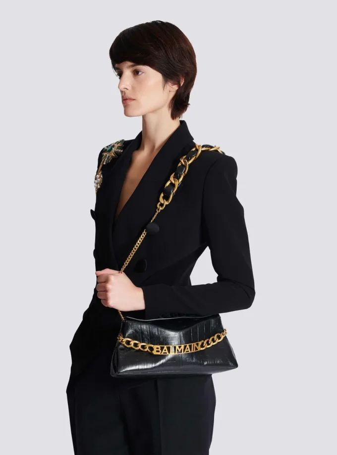 1945 Soft clutch in crinkled calfskin leather