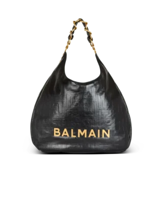 1945 Soft Hobo crinkled leather tote bag with monogram 1945 Soft Hobo crinkled leather tote bag with monogram