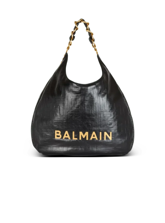 1945 Soft Hobo crinkled leather tote bag with monogram