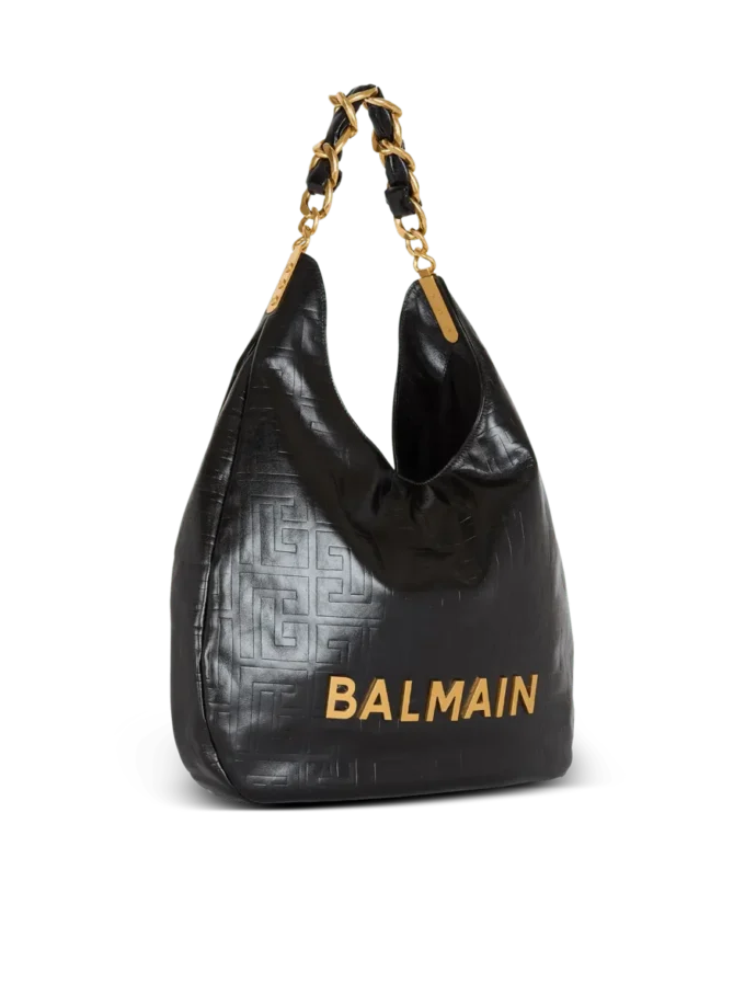 1945 Soft Hobo crinkled leather tote bag with monogram