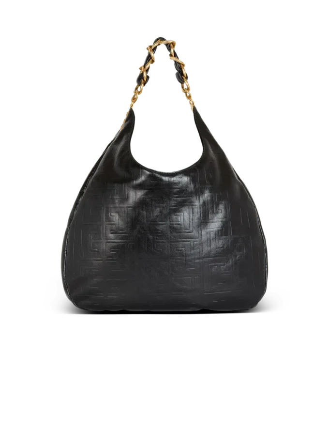 1945 Soft Hobo crinkled leather tote bag with monogram