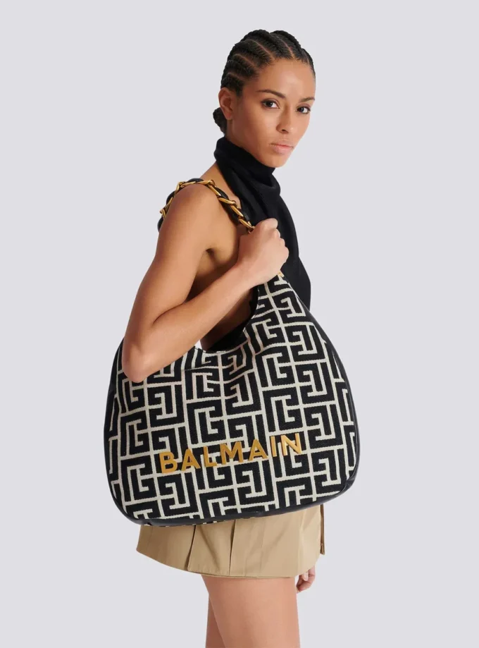 1945 Soft Hobo Large monogrammed jacquard tote bag