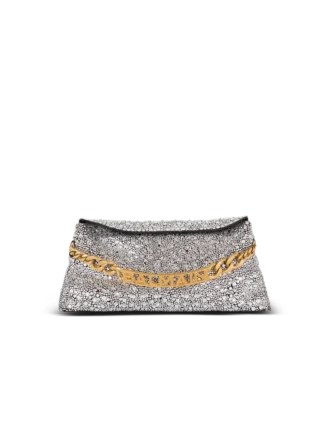 1945 Soft suede and rhinestone clutch