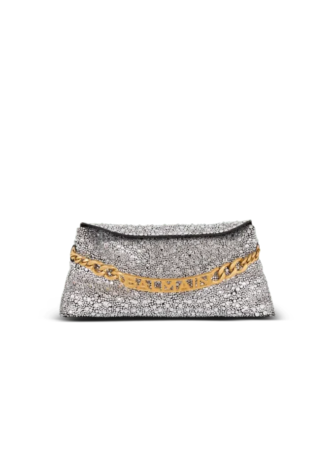 1945 Soft suede and rhinestone clutch