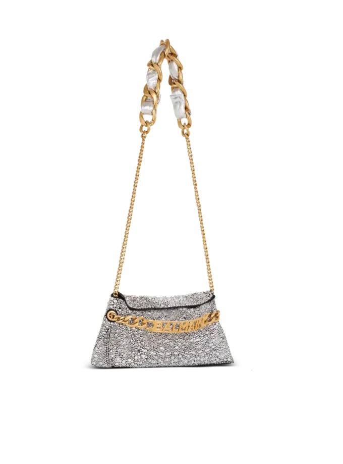 1945 Soft suede and rhinestone clutch