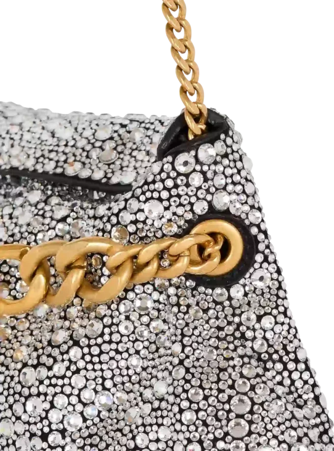 1945 Soft suede and rhinestone clutch