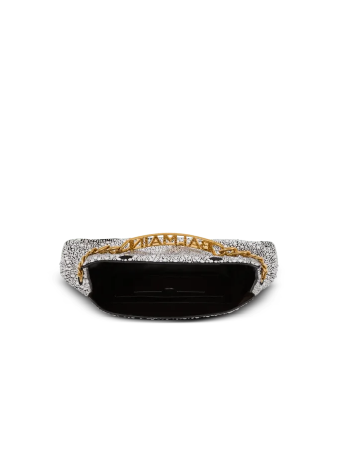 1945 Soft suede and rhinestone clutch