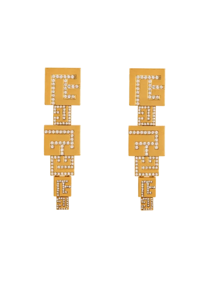 3D PB pendant earrings with crystals