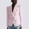 6-buttons houndstooth tweed fitted jacket 6-buttons houndstooth tweed fitted jacket