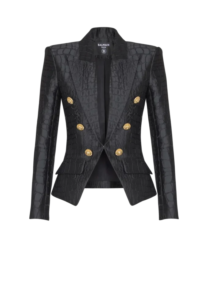 6-buttons jacket in crocodile jacquard 6-buttons jacket in crocodile jacquard