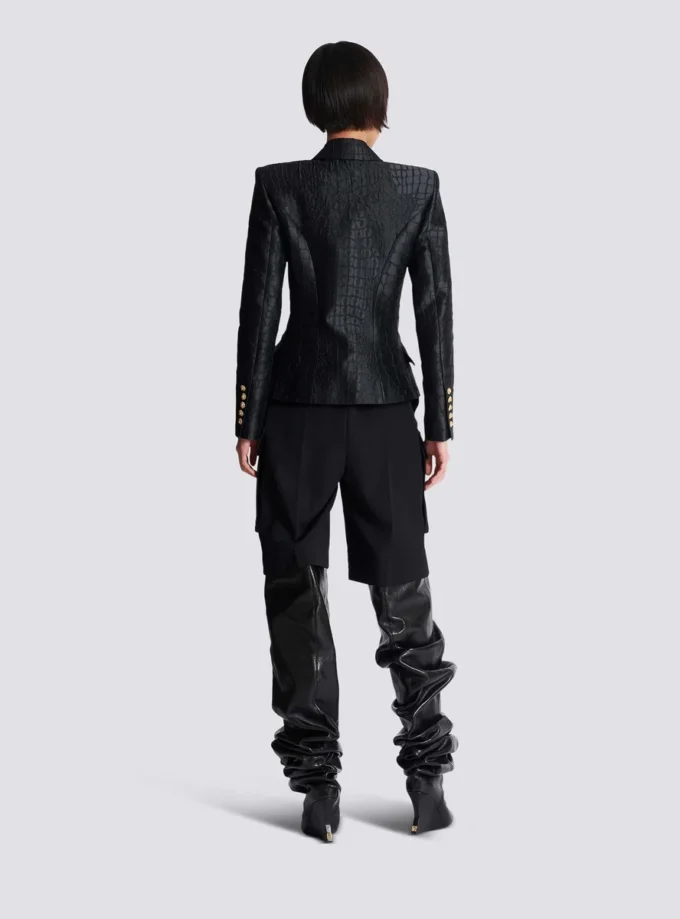 6-buttons jacket in crocodile jacquard 6-buttons jacket in crocodile jacquard