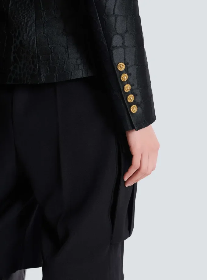 6-buttons jacket in crocodile jacquard 6-buttons jacket in crocodile jacquard