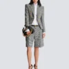 6-buttons jacket in Prince of Wales jacquard