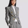 6-buttons jacket in Prince of Wales jacquard