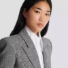 6-buttons jacket in Prince of Wales jacquard