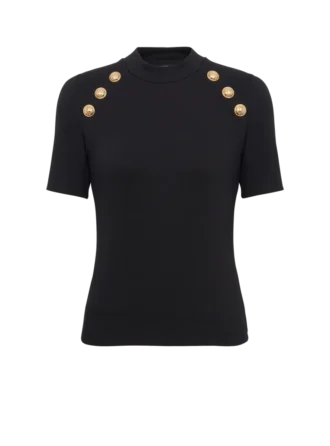 6-buttons jersey T-shirt