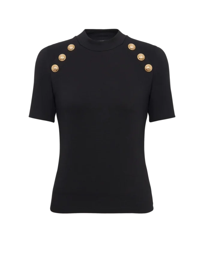 6-buttons jersey T-shirt