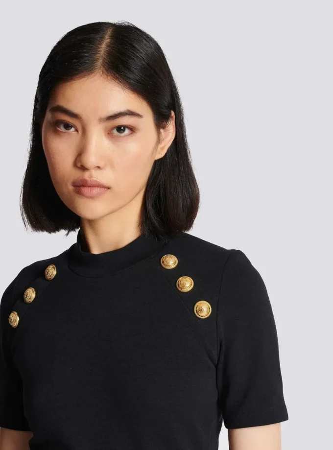 6-buttons jersey T-shirt