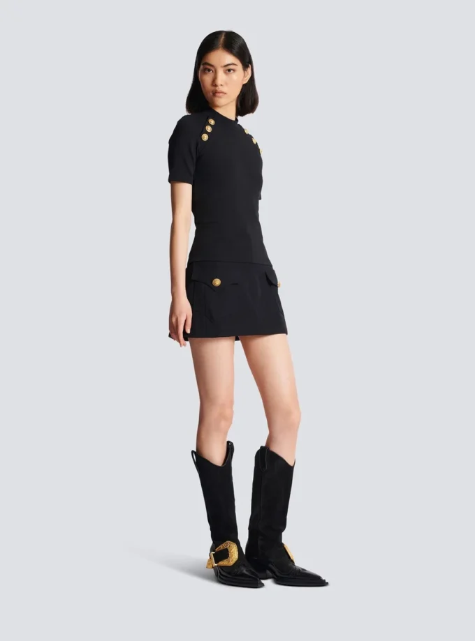6-buttons jersey T-shirt