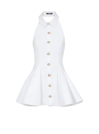 A-line backless poplin dress