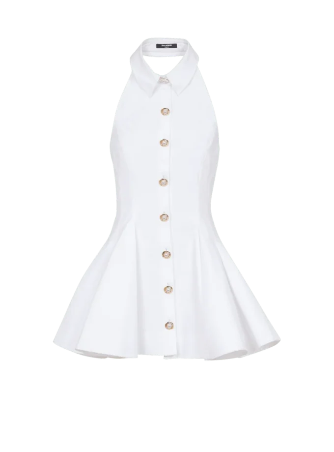 A-line backless poplin dress A-line backless poplin dress