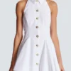 A-line backless poplin dress A-line backless poplin dress