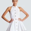 A-line backless poplin dress A-line backless poplin dress