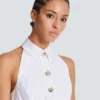 A-line backless poplin dress A-line backless poplin dress