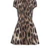 A-line leopard print jacquard dress A-line leopard print jacquard dress