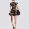 A-line leopard print jacquard dress A-line leopard print jacquard dress