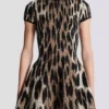 A-line leopard print jacquard dress A-line leopard print jacquard dress