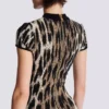 A-line leopard print jacquard dress A-line leopard print jacquard dress