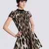 A-line leopard print jacquard dress A-line leopard print jacquard dress
